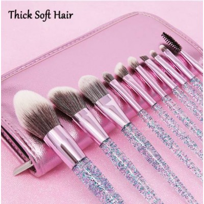 Professional 10Pcs Makeup Brush Set Rose Gold Makeup Brushes Cosmetic Private Label Brushes Kit With Bag