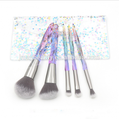 Free Sample Makeup Brushes/Crystal Handle Makeup Brush Set/Custom Logo Make Up Brushes 5pcs